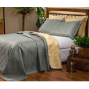 Ver imagem 1 de Kit colcha cobreleito cama queem 3 pcs luxo dupla face ultrassonico cor cinza