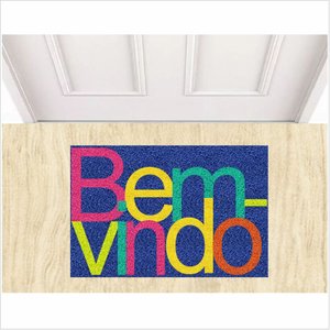 Tapete Bem Vindo Colorido 60x40 Cm