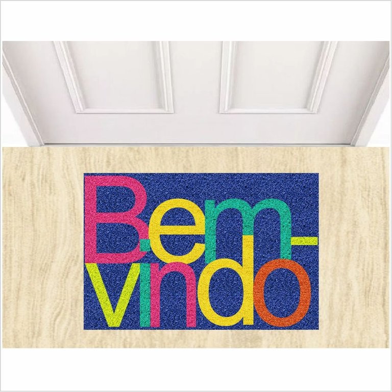 Tapete Bem Vindo Colorido 60x40 Cm Tapete Bem Vindo Colorido 60x40 Cm
