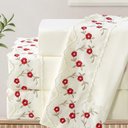 Ver imagem 2 de Jogo Lençol Casal Flores Bordado 4pç 100% Poliéster - M_verm