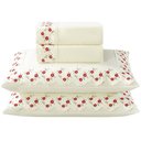 Ver imagem 1 de Jogo Lençol Casal Flores Bordado 4pç 100% Poliéster - M_verm