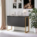 Ver imagem 1 de Buffet Aparador Luxo Roma - Preto Dourado Preto Dourado