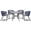 Ver imagem 1 de Mesa com 4 Cadeiras e Noronha Estofado 6 Trama Original Azul