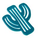 Ver imagem 4 de Kit 4 Porta Copo Decorativo em Silicone Formato Cacto Suporte Mesa Bolacha Chopp Azul