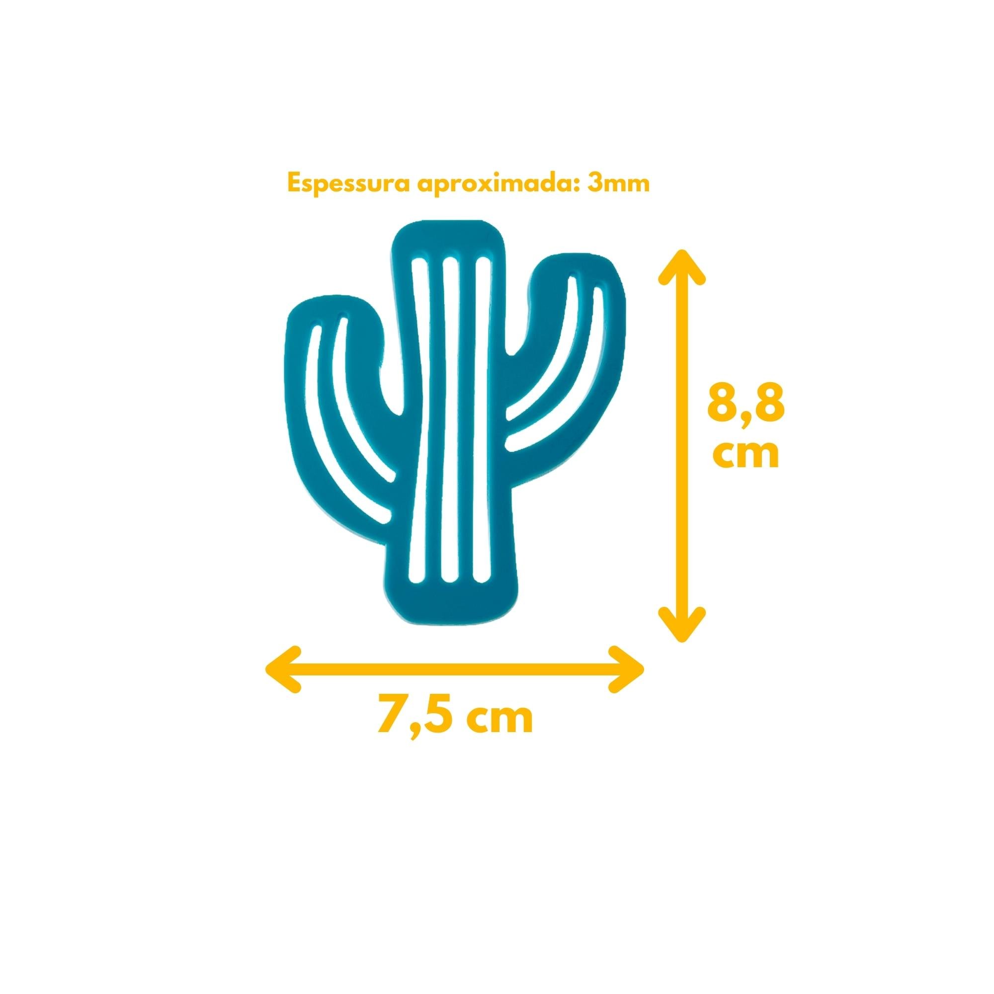 Kit 4 Porta Copo Decorativo em Silicone Formato Cacto Suporte Mesa Bolacha Chopp Azul - 5