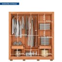 Ver imagem 4 de Guarda-Roupa 3 Portas 1 com Espelho 2 Gavetas e Pés Amanda Espresso Móveis Marrom/Freijó/Off White