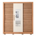 Ver imagem 5 de Guarda-Roupa 3 Portas 1 com Espelho 2 Gavetas e Pés Amanda Espresso Móveis Marrom/Freijó/Off White