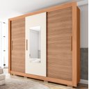 Ver imagem 1 de Guarda-Roupa 3 Portas 1 Com Espelho 2 Gavetas e Pés Amanda Espresso Móveis