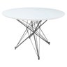 Mesa de Jantar Estrela Redonda Base Inox e Tampo de 100cm - Vidro Branco - 1