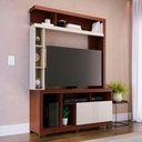 Ver imagem 2 de Estante Home Tv 50 Pol 2 Portas 137 Cm Elba Nogueira Real Off White Matte Colibri