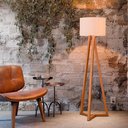 Ver imagem 1 de Luminária Classic Moderna de Chão com Cúpula de Linho Off/white/pes Nature para Sala:white