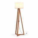 Ver imagem 2 de Luminária Classic Moderna de Chão com Cúpula de Linho Off/white/pes Nature para Sala:white