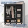 Guarda-Roupa 3 Portas 1 Com Espelho 2 Gavetas e Pés Amanda Espresso Móveis - 6
