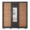 Ver imagem 5 de Guarda-Roupa 3 Portas 1 com Espelho 2 Gavetas e Pés Amanda Espresso Móveis Preto/Freijó