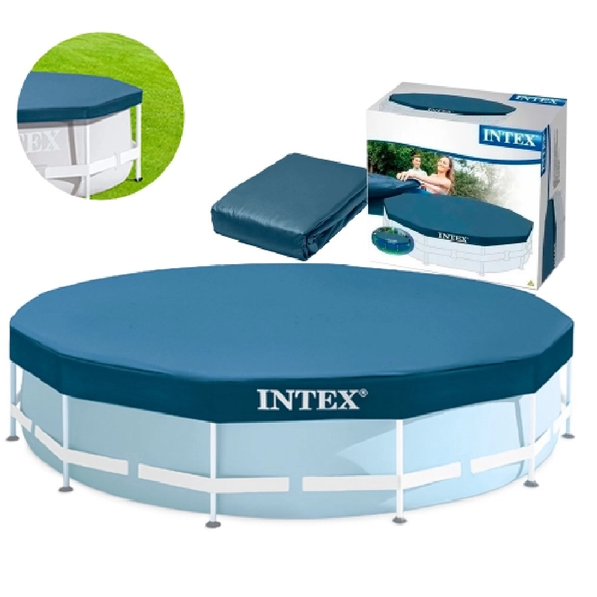 Capa Piscina Inflável Intex Estrutural 4,57m:azul - 7