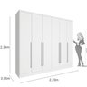 Guarda Roupa Casal 6 Portas 8 Gavetas com Espelho Portugal 270cm Espresso Móveis - 5