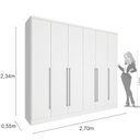Ver imagem 5 de Guarda Roupa Casal 6 Portas 8 Gavetas com Espelho Portugal 270cm Espresso Móveis
