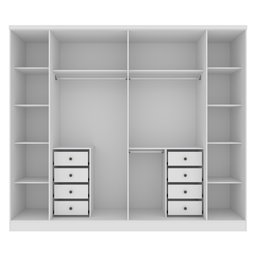 Guarda Roupa Casal 6 Portas 8 Gavetas com Espelho Portugal 270cm Espresso Móveis - 6
