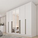 Ver imagem 3 de Guarda Roupa Casal 6 Portas 8 Gavetas com Espelho Portugal 270cm Espresso Móveis