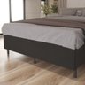 Cama Box Casal Confort Acabamento Suede Pés de Madeira - Preto - 9