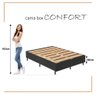 Cama Box Casal Confort Acabamento Suede Pés de Madeira - Preto - 6