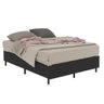 Cama Box Casal Confort Acabamento Suede Pés de Madeira - Preto - 10