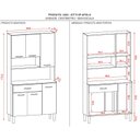 Ver imagem 4 de Armários para Cozinha 6 Portas e 1 Gaveta Apolo Cinza/Freijó/Gris