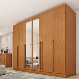 Guarda Roupa Casal 6 Portas 8 Gavetas com Espelho Portugal 270cm Espresso Móveis - 2