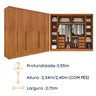 Guarda Roupa Casal 6 Portas 8 Gavetas com Espelho Portugal 270cm Espresso Móveis - 12