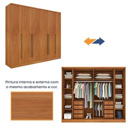 Guarda Roupa Casal 6 Portas 8 Gavetas com Espelho Portugal 270cm Espresso Móveis - 12