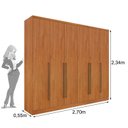Ver imagem 6 de Guarda-Roupa Casal com Espelho 6 Portas 8 Gavetas Yescasa Cinamomo Portugal