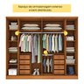 Guarda Roupa Casal 6 Portas 8 Gavetas com Espelho Portugal 270cm Espresso Móveis - 8