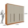 Guarda Roupa Casal 6 Portas 8 Gavetas com Espelho Portugal 270cm Espresso Móveis - 4