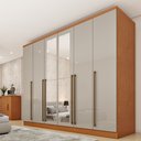 Ver imagem 3 de Guarda Roupa Casal 6 Portas 8 Gavetas com Espelho Portugal 270cm Espresso Móveis