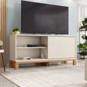 Ver imagem 1 de Rack para TV até 55 Polegadas 136cm Porta com Textura Microrripada Cavalete Mondrian 1.36 Bege