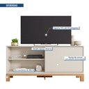 Ver imagem 6 de Rack para TV até 55 Polegadas 136cm Porta com Textura Microrripada Cavalete Mondrian 1.36 Bege
