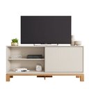 Ver imagem 7 de Rack para TV até 55 Polegadas 136cm Porta com Textura Microrripada Cavalete Mondrian 1.36 Bege