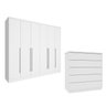 Guarda-roupa 6 Portas Portugal e Comoda 5 Gavetas Premium Espresso Móveis - 1