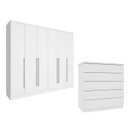 Ver imagem 1 de Guarda-roupa 6 Portas Portugal e Comoda 5 Gavetas Premium Espresso Móveis