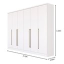 Ver imagem 6 de Guarda-Roupa 6 Portas Portugal e Comoda 5 Gavetas Premium Espresso Móveis Branco/Neve