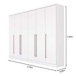 Guarda-roupa 6 Portas Portugal e Comoda 5 Gavetas Premium Espresso Móveis - 6