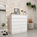 Ver imagem 3 de Guarda-Roupa 6 Portas Portugal e Comoda 5 Gavetas Premium Espresso Móveis Branco/Neve