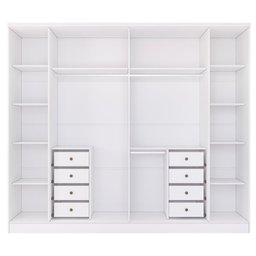 Guarda-roupa 6 Portas Portugal e Comoda 5 Gavetas Premium Espresso Móveis - 4