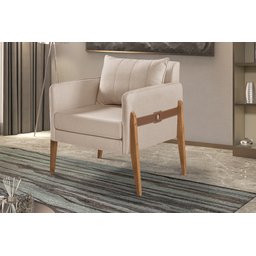 Poltrona Decorativa Madri linho bege - 2