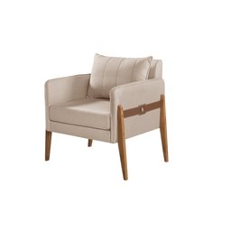 Poltrona Decorativa Madri linho bege - 1