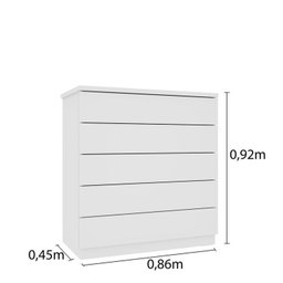 Guarda-roupa 6 Portas Portugal e Comoda 5 Gavetas Premium Espresso Móveis - 15
