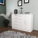 Ver imagem 3 de Guarda-Roupa 6 Portas Portugal e Comoda 5 Gavetas Istambul Espresso Móveis Branco/Neve