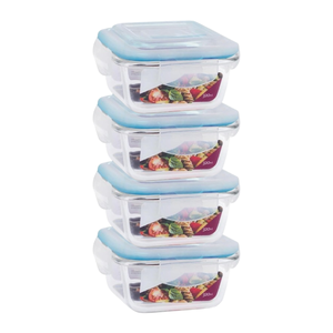 4 Un Pote Hermético de Vidro 320ml Ideal P/ Marmita Fitness
