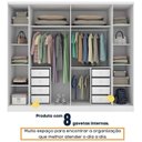 Ver mais imagens de Guarda-Roupa 6 Portas Portugal e Comoda 5 Gavetas Istambul com Pés Espresso Móveis Branco/Neve