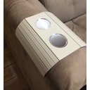 Ver imagem 1 de Esteira Braço De Sofá Porta Copos De Alumínio Bege Nude